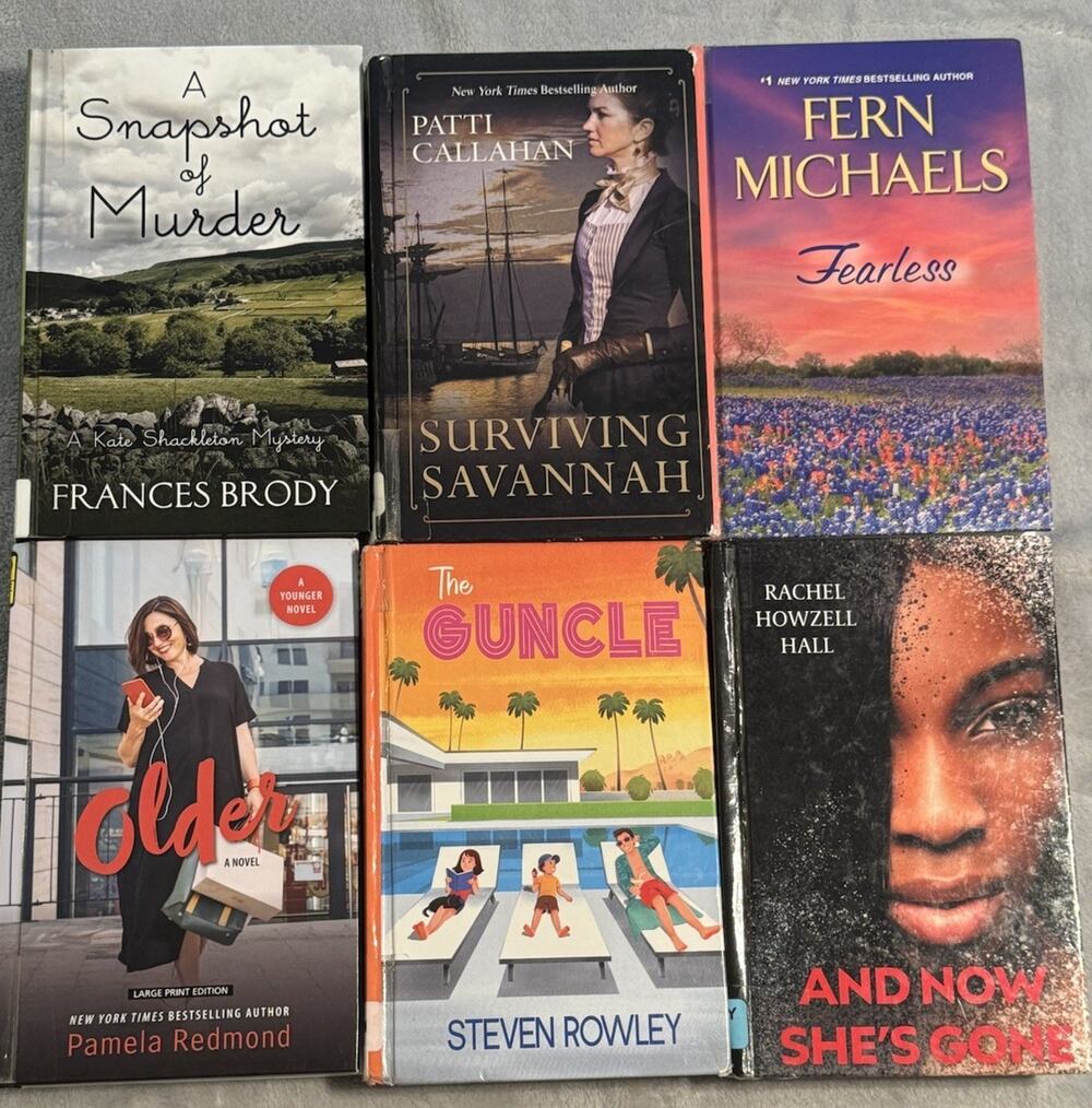 Lot Of 6 Large Print Hardcover Novels Women’s LGBTQ Historical Fiction Mystery